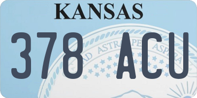 KS license plate 378ACU