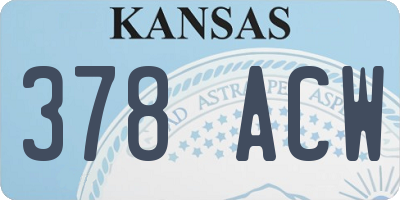 KS license plate 378ACW