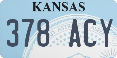 KS license plate 378ACY