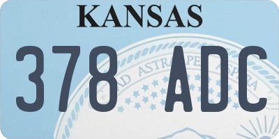 KS license plate 378ADC