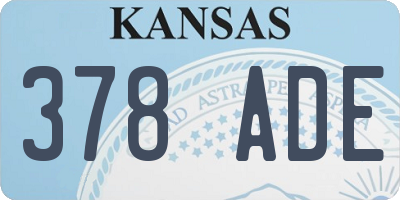 KS license plate 378ADE