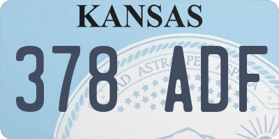 KS license plate 378ADF