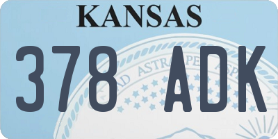 KS license plate 378ADK