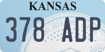 KS license plate 378ADP