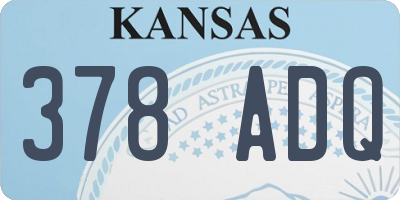 KS license plate 378ADQ