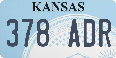 KS license plate 378ADR