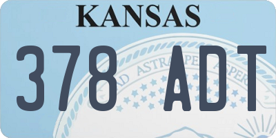 KS license plate 378ADT