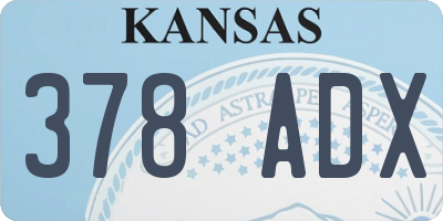 KS license plate 378ADX