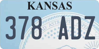 KS license plate 378ADZ