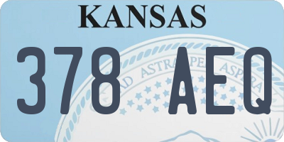 KS license plate 378AEQ