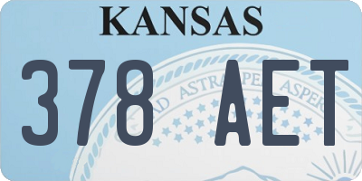 KS license plate 378AET