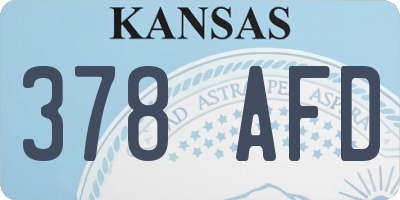 KS license plate 378AFD