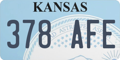 KS license plate 378AFE