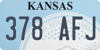 KS license plate 378AFJ