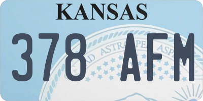 KS license plate 378AFM