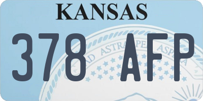 KS license plate 378AFP