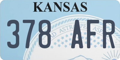 KS license plate 378AFR