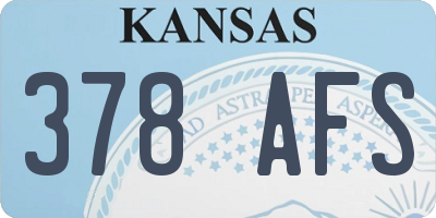 KS license plate 378AFS
