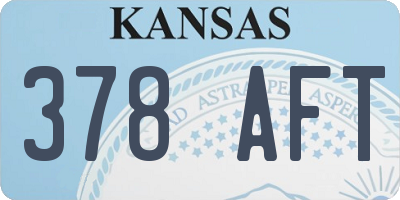 KS license plate 378AFT