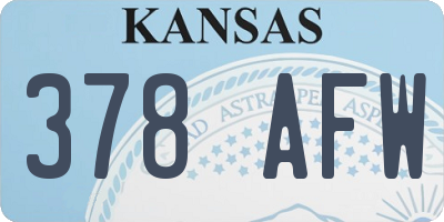 KS license plate 378AFW