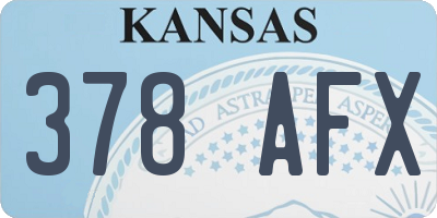 KS license plate 378AFX