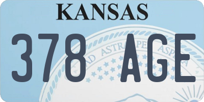 KS license plate 378AGE