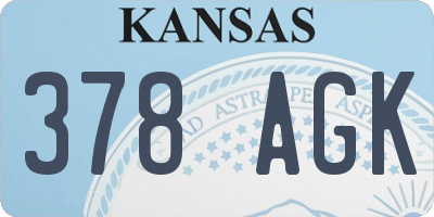 KS license plate 378AGK