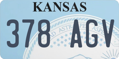 KS license plate 378AGV