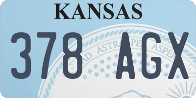 KS license plate 378AGX