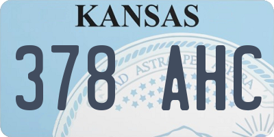 KS license plate 378AHC