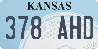 KS license plate 378AHD