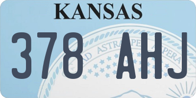 KS license plate 378AHJ