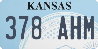 KS license plate 378AHM