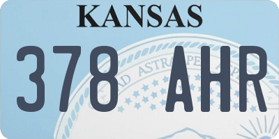 KS license plate 378AHR