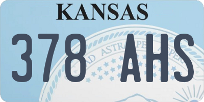 KS license plate 378AHS