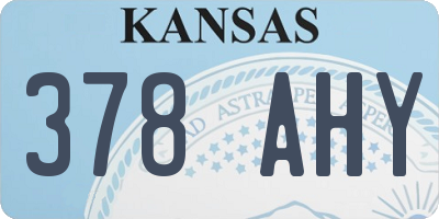 KS license plate 378AHY