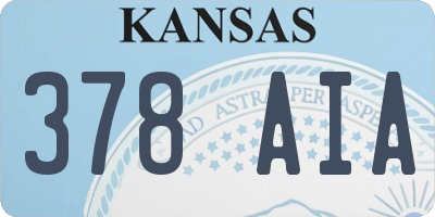 KS license plate 378AIA