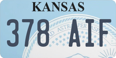 KS license plate 378AIF