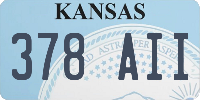 KS license plate 378AII