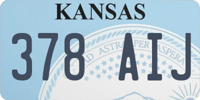 KS license plate 378AIJ