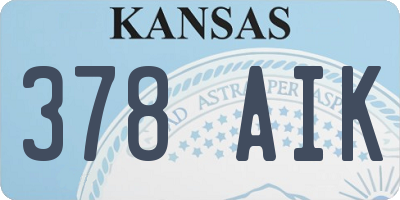 KS license plate 378AIK