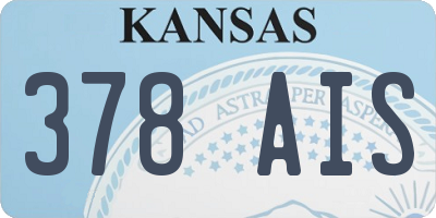 KS license plate 378AIS