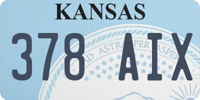 KS license plate 378AIX