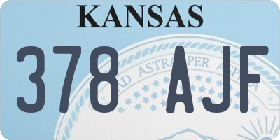 KS license plate 378AJF