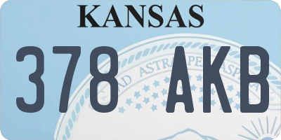 KS license plate 378AKB