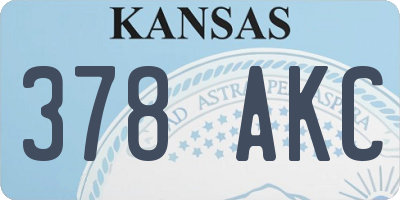 KS license plate 378AKC