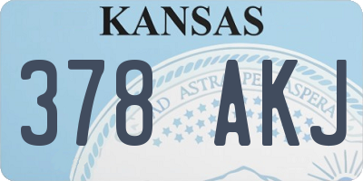 KS license plate 378AKJ