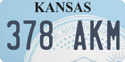 KS license plate 378AKM