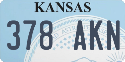 KS license plate 378AKN