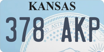 KS license plate 378AKP